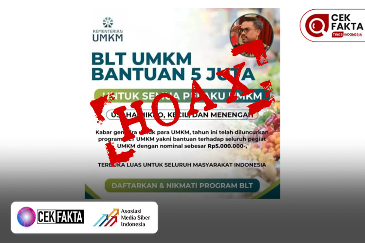 CEK FAKTA: Hoaks, Bantuan BLT Rp5 Juta untuk UMKM dari Kementerian UMKM