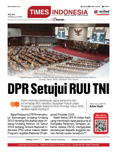 Edisi Selasa, 18 Februari 2025: E-Koran, Bacaan Positif Masyarakat 5.0