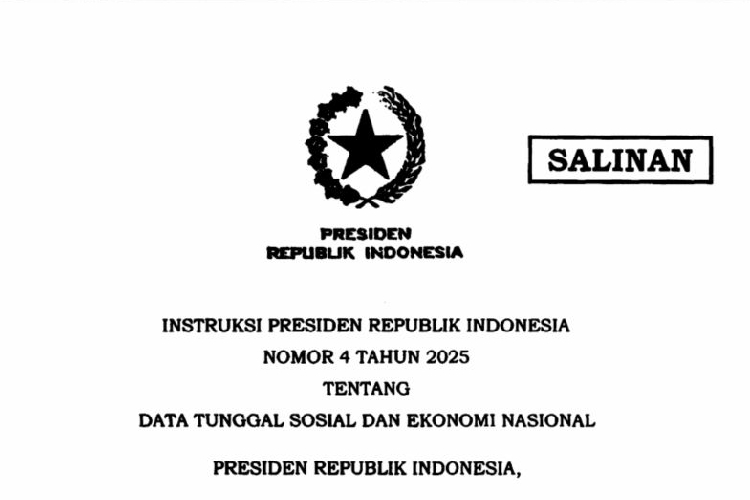 Prabowo Terbitkan Inpres Data Tunggal Sosial Ekonomi, Ini Dampaknya!