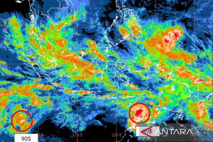 Bibit Siklon 99S Berpotensi Menguat, BMKG: Waspada Cuaca Ekstrem di NTT dan NTB