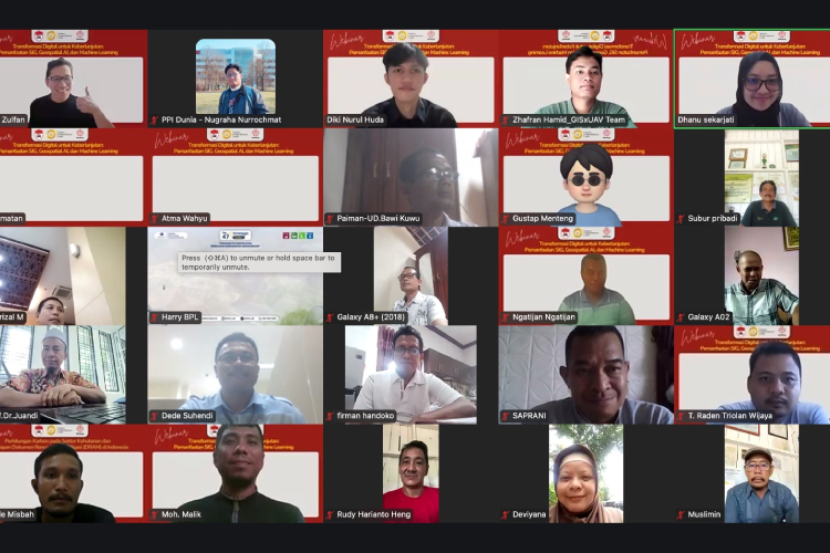 Webinar PP Dunia bertajuk Transformasi Digital untuk Keberlanjutan: Pemanfaatan SIG, Geospatial AI, dan Machine Learning yang berlangsung Sabtu (22/2/2025). (Foto: PPI Dunia)