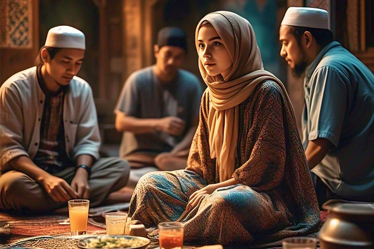 ilustrasi - Berbuka Puasa. (FOTO: Meta AI)