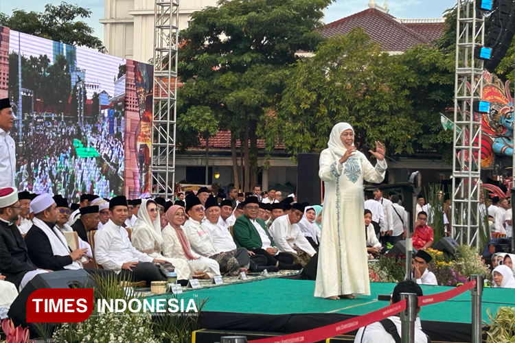 Tasyakuran Kembali ke Grahadi, Pidato Khofifah Singkat Berjuta Makna