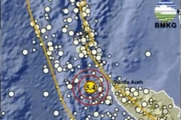 Gempa Bumi M 5,4 Guncang Banda Aceh Jelang Tarawih, Tidak Berpotensi Tsunami