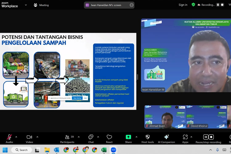 IKA UB Kaltim Bahas Pengelolaan Sampah Adaptif dan Kolaboratif Dalam Webinar