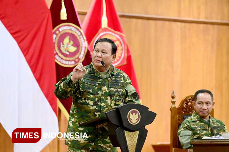 Presiden Prabowo, saat memberikan sambutannya dalam acara makan malam bersama di Akmil. (FOTO: Biro Pers, Media, dan Informasi Sekretariat Presiden for TIMES Indonesia)