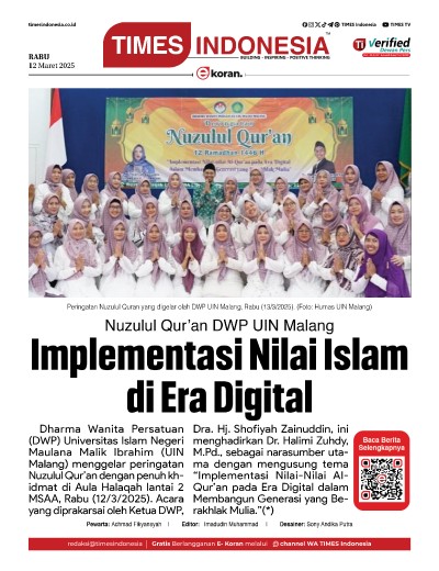 Edisi Rabu,12 Maret 2025: E-Koran, Bacaan Positif Masyarakat 5.0