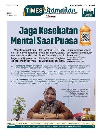 Edisi Kamis, 13 Maret 2025: E-Koran, Bacaan Positif Masyarakat 5.0