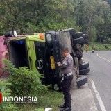 Truk Tronton Terguling di Pacitan Akibat Rem Blong, Pengemudi Luka Ringan