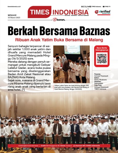 Edisi Minggu, 16 Maret 2025: E-Koran, Bacaan Positif Masyarakat 5.0