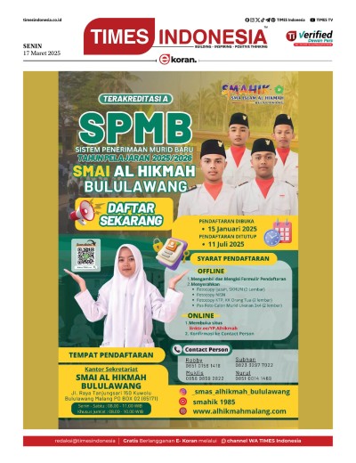 Edisi Senin, 17 Maret 2025: E-Koran, Bacaan Positif Masyarakat 5.0