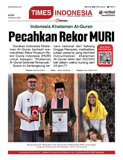 Edisi Senin, 17 Maret 2025: E-Koran, Bacaan Positif Masyarakat 5.0