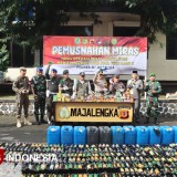 Jelang Idul Fitri 2025, Polres Majalengka Musnahkan Miras Ribuan Botol