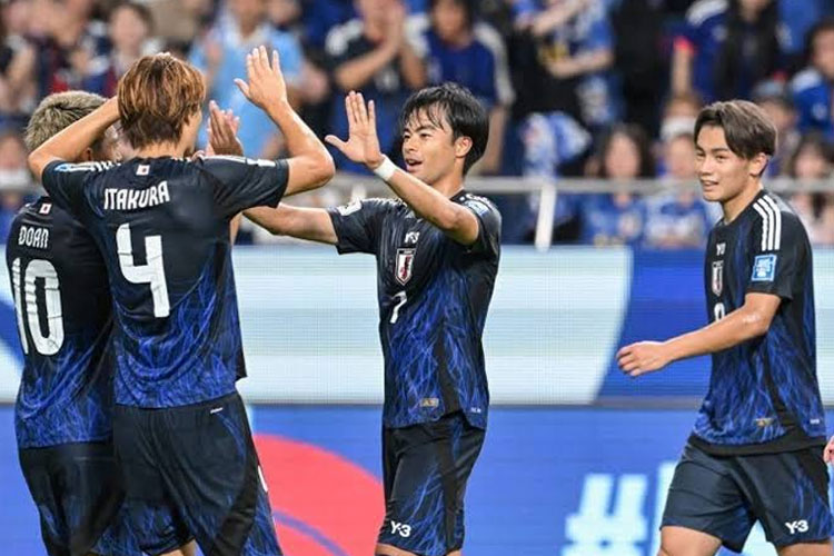 Jepang menjadi tim pertama yang lolos ke Piala Dunia 2026 usai menang 2-0 atas Bahrain di kualifikasi Piala Dunia 2026, Kamis (20/3/2025).