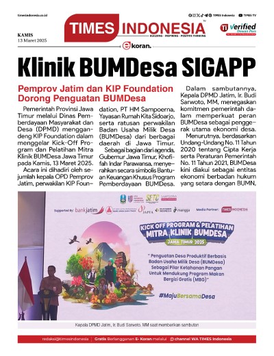 Edisi Kamis, 13 Maret 2025: E-Koran, Bacaan Positif Masyarakat 5.0