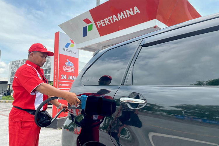 Pengisian bahan bakar di SPBU Pertamina.(Dok.Pertamina)