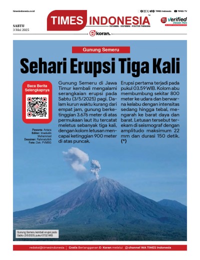 Edisi Sabtu,3 Mei 2025: E-Koran, Bacaan Positif Masyarakat 5.0
