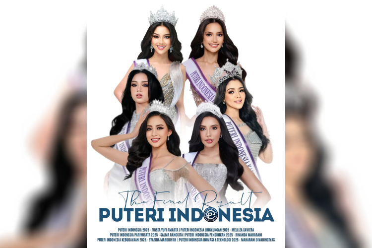 (Foto: Top 6 peraih mahkota Puteri Indonesia 2025. FOTO: Instagram @pageantenthusiast)