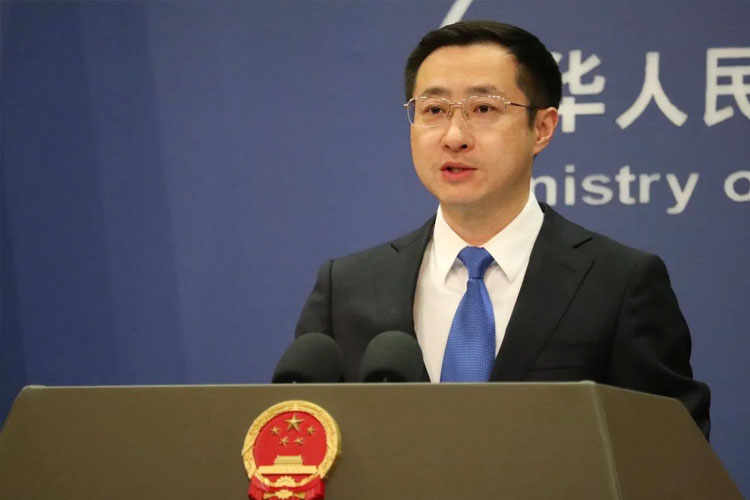 Juru Bicara Kementerian Luar Negeri China Lin Jian dalam konferensi pers di Beijing pada Rabu (07/05/2025) (FOTO: ANTARA/Desca Lidya Natalia)