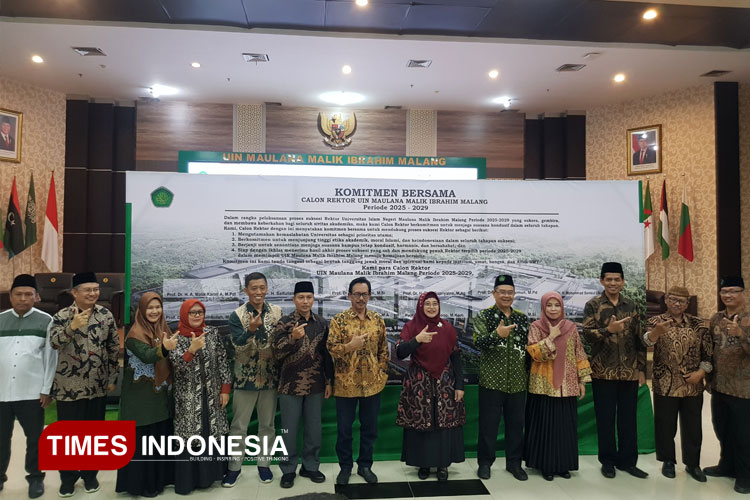 Acara pengenalan figur calon Rektor UIN Malang Periode 2025 - 2029 dan penandatangan komitmen bersama, Jumat (9/5/2025). (Foto: Achmad Fikyansyah/TIMES Indonesia)