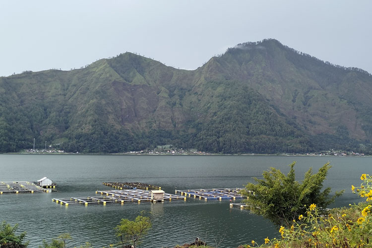 Suasana pemandangan gunung Batur, Kabupaten Bangli, Bali.