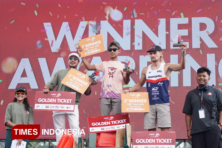 Pada juara BTR Ultra 2025, Kategori 30 Kilometer di Kintamani, Kabupaten Bangli, Sabtu (10/05/2025). (Foto: Rofiul Achsan/TIMES Indonesia).