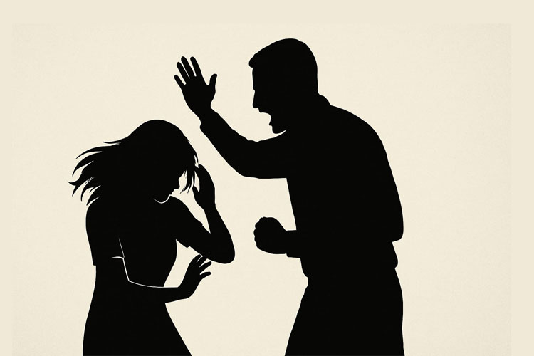 Ilustrasi tindak kekerasan kepada wanita. (Foto : AI Image)