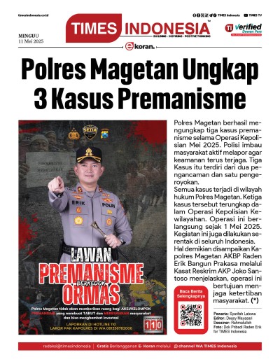 	Edisi Minggu,11 Mei 2025: E-Koran, Bacaan Positif Masyarakat 5.0
