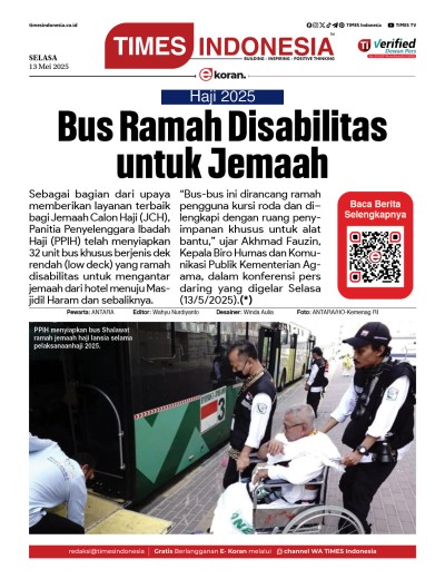 Edisi Selasa, 13 Mei 2025: E-Koran, Bacaan Positif Masyarakat 5.0