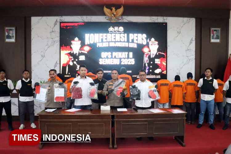 18 Preman Berhasil Diringkus Usai Patroli Skala Besar Polres Mojokerto Kota