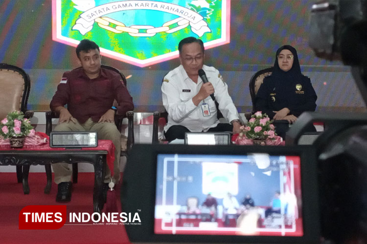 Pemaparan sosialisasi program DBHCHT bidang kesejahteraan masyarakat oleh Dinas TPHP Kabupaten Malang, untuk peningkatan kualitas bahan baku, di Pendopo Panji Kabupaten Malang, Rabu (21/5/2025). (FOTO: Amin/TIMES Indonesia)