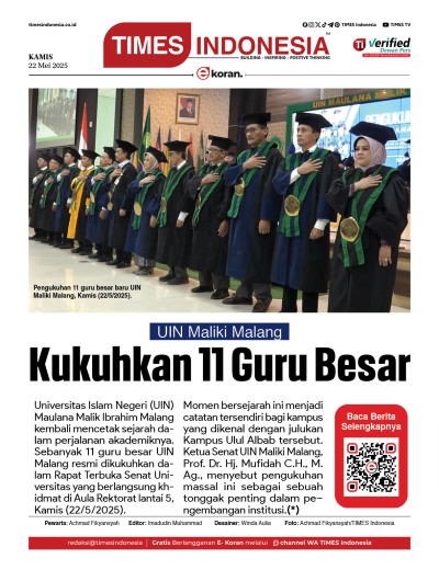 	Edisi Kamis, 22 Mei 2025: E-Koran, Bacaan Positif Masyarakat 5.0