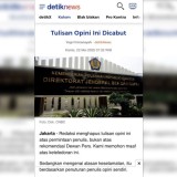 Penulis Opini di Detik.com Mengaku Diteror, Dewan Pers: Hormati Ruang Demokrasi dan Lindungi Suara Kritis dari Warga
