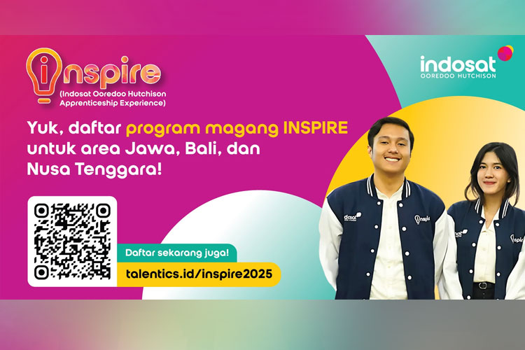 Indosat Ooredoo Hutchinson membuka program magang INSPIRE 2025 terbuka bagi mahasiswa tingkat akhir (S1) dari semua jurusan maupun lulusan baru maksimal enam bulan sejak kelulusan. (FOTO: dok Indosat)
