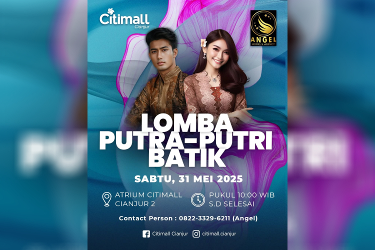 Gandeng Citimall Cianjur, Angel Model Agency Gelar Lomba Putra Putri Batik 2025