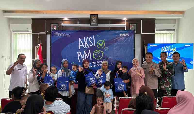 PNM Banyuwangi menggelar Aksi PNM Cegah Stunting dan Imunisasi Gratis”. (Foto: PNM)