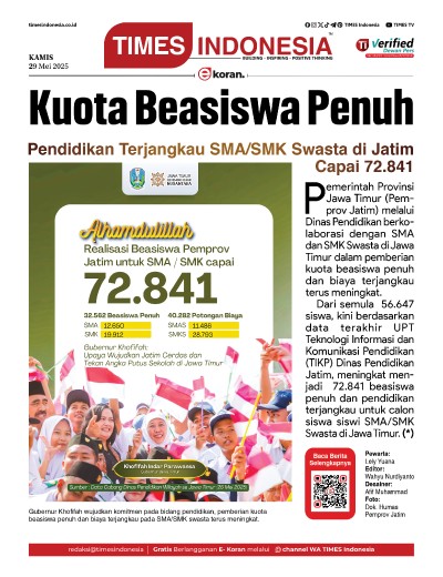 Edisi Kamis, 29 Mei 2025: E-Koran, Bacaan Positif Masyarakat 5.0