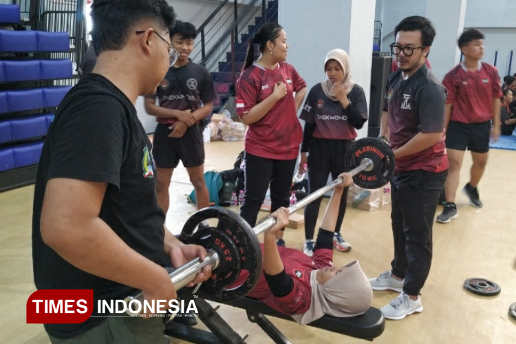 Tes parameter atlet Kabupaten Kediri (foto : Yobby/TIMES Indonesia)