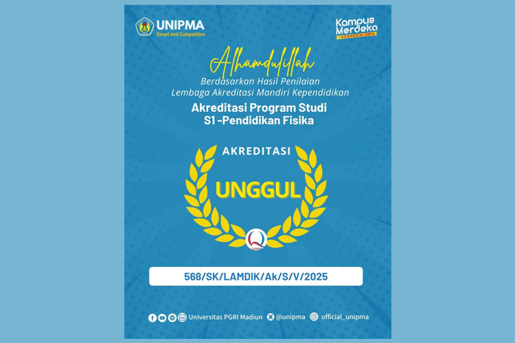 Hasil Akreditasi prodi pendidikan fisika, Unggul. (Foto: Humas UNIPMA for TIMES Indonesia)