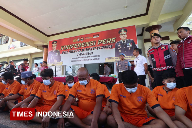 Para pelaku pengedar narkoba di Banyuwangi. (Foto : Anggar Cahya/TIMES Indonesia)