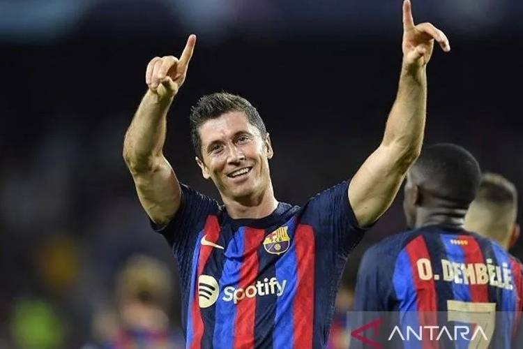 Robert Lewandowski setia bersama Barcelona. (Foto: Antara)