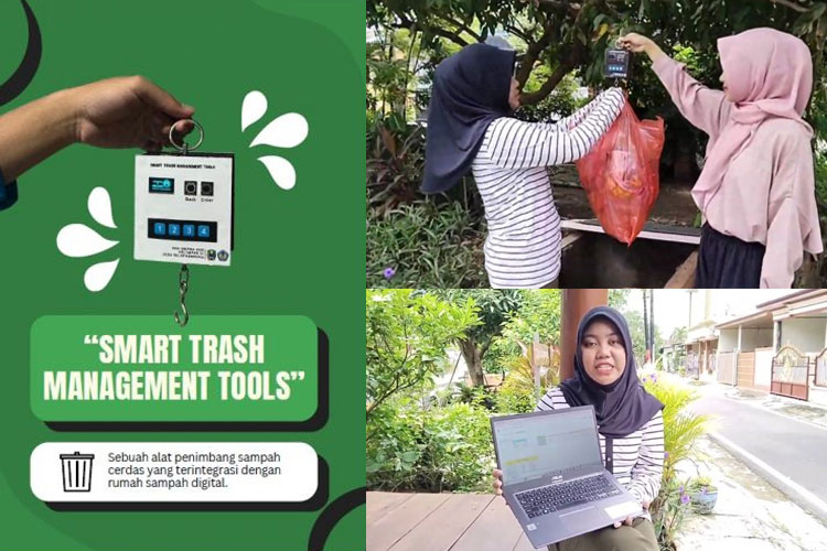 Alat Smart Trash Management Tools, Uji coba alat Smart Trash Management Tools, Smart Trash Management Tools dapat dipantau di komputer atau HP secara digital. (Foto: Humas UNIPMA for TIMES Indonesia)