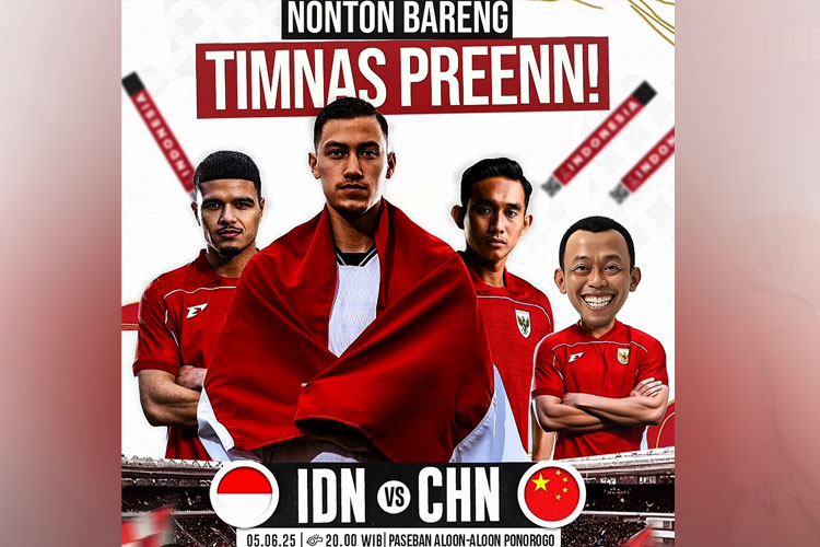 Wadahi Dukungan Masyarakat, Bupati Ponorogo Gelar Nobar Timnas Indonesia vs China
