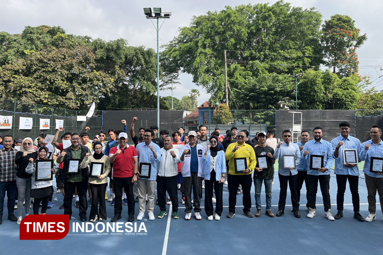 Turnamen Tenis Open 2025 di Kota Malang yang dibuka oleh Kadispora Jatim. (Foto: Rizky Kurniawan Pratama/TIMES Indonesia)