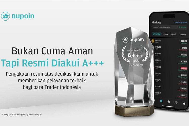 Dupoin Raih Grade A+++ dari Bappebti untuk Kuartal I 2025