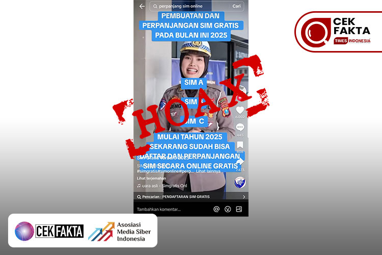 CEK FAKTA: Hoaks! Pembuatan SIM Gratis pada 2025