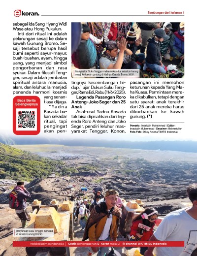 Edisi Sabtu, 14 Juni 2025: E-Koran, Bacaan Positif Masyarakat 5.0