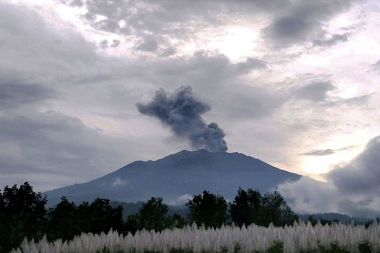 Kondisi Gunung Raung dilihat dari sisi Bondowoso Jawa Timur. (FOTO: Rekaman PVMBG)