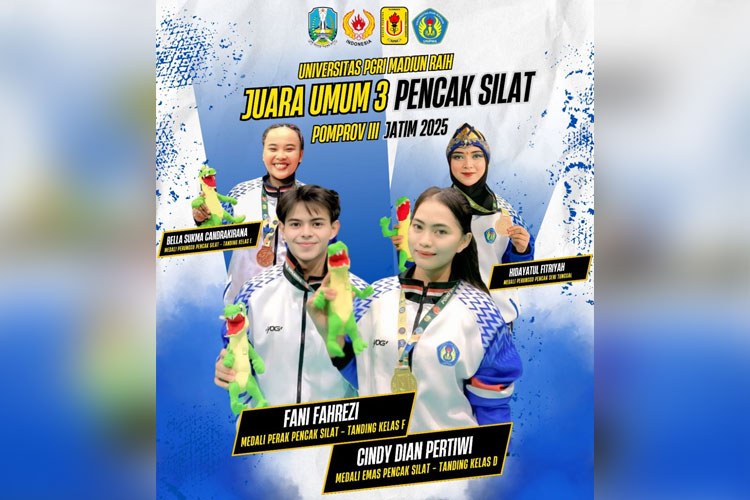 Empat atlet pencak silat UNIPMA berhasil membawa pulang medali. (Foto: Humas UNIPMA for TIMES Indonesia)
