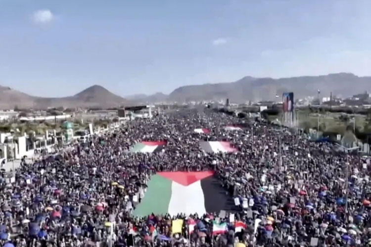 Sudah 183.000 Dibunuh dan Dilukai Israel, Lautan Manusia Maroko dan Yaman Turun Jalan Dukung Gaza